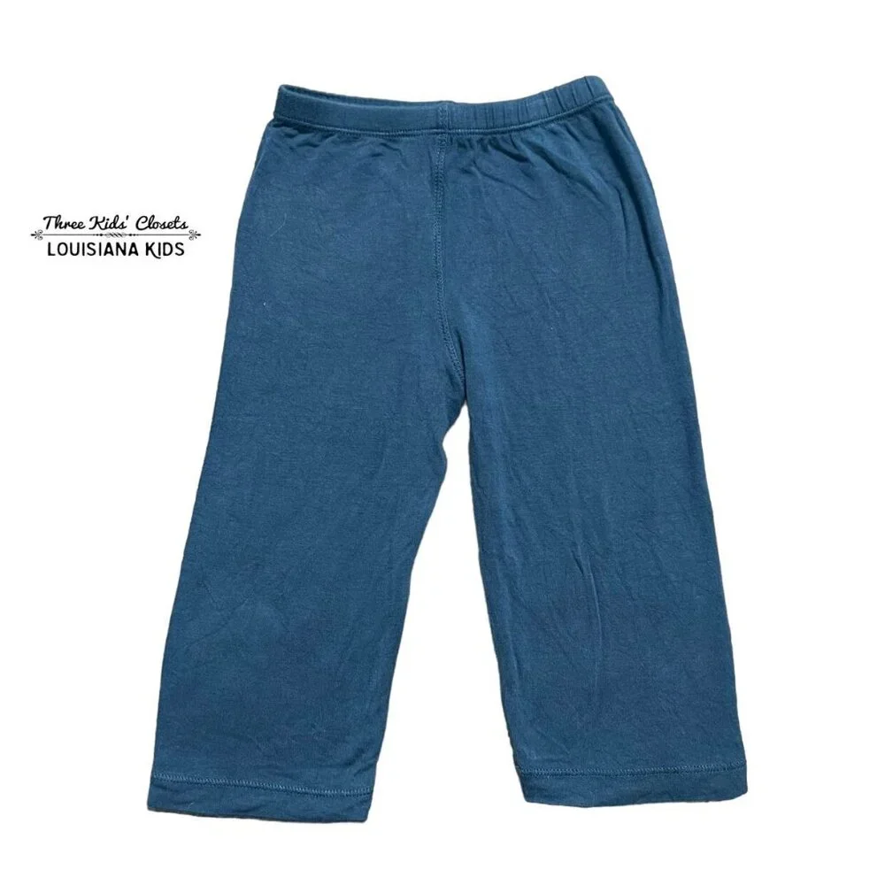 Kickee Pants 6-12m Blue Bamboo Pull-On Pants